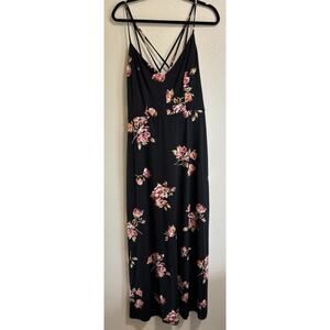 Nine Britton Black Floral Maxi Dress Ultrasoft Summer Whimsy Women’s Size XL